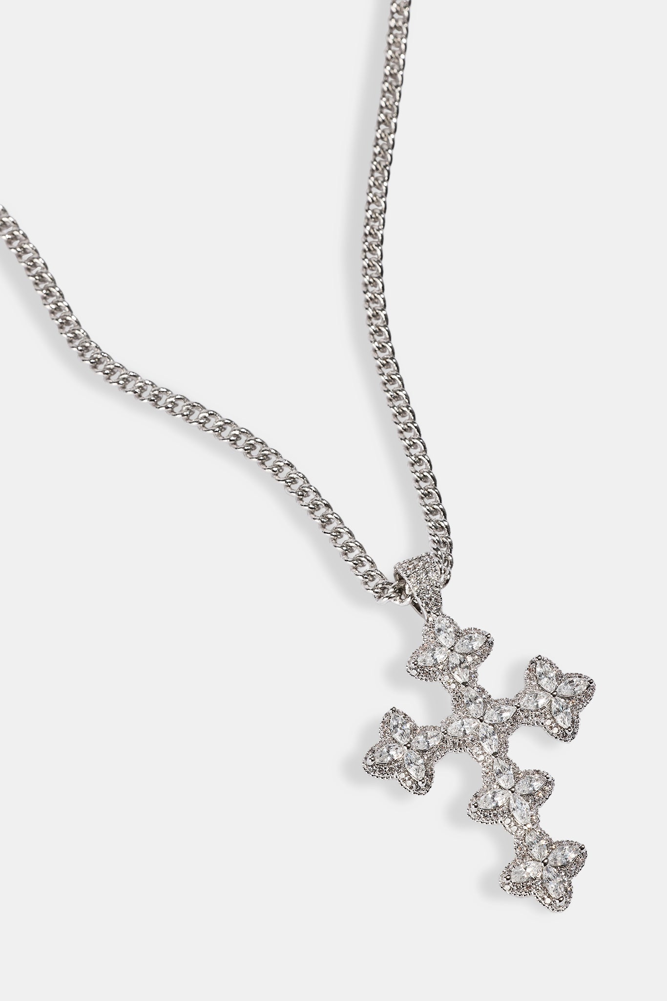 Iced Cross Motif Cuban Chain - 3mm